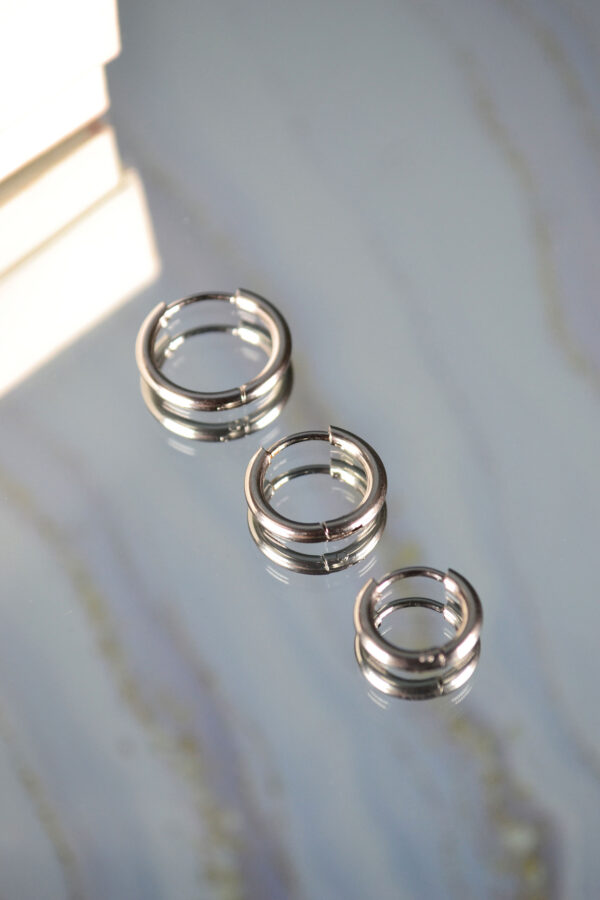 3er Set Creolen - Silber