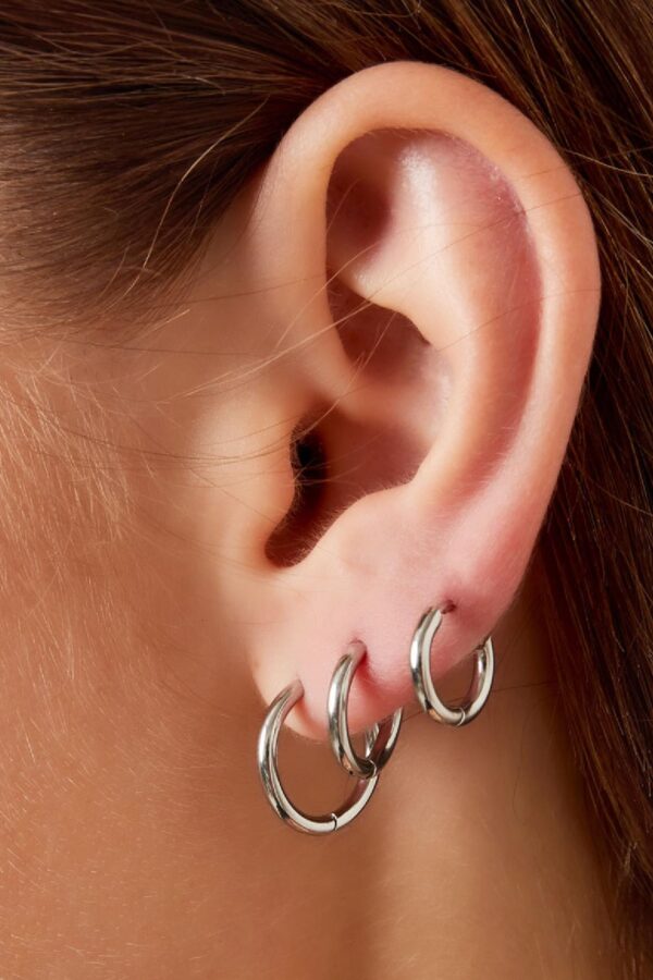 3er Set Creolen - Silber