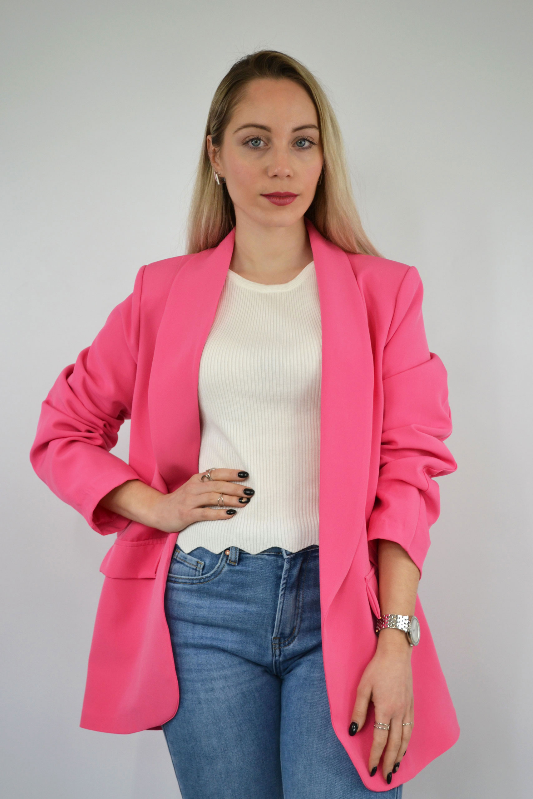 Hot pink deals oversized blazer