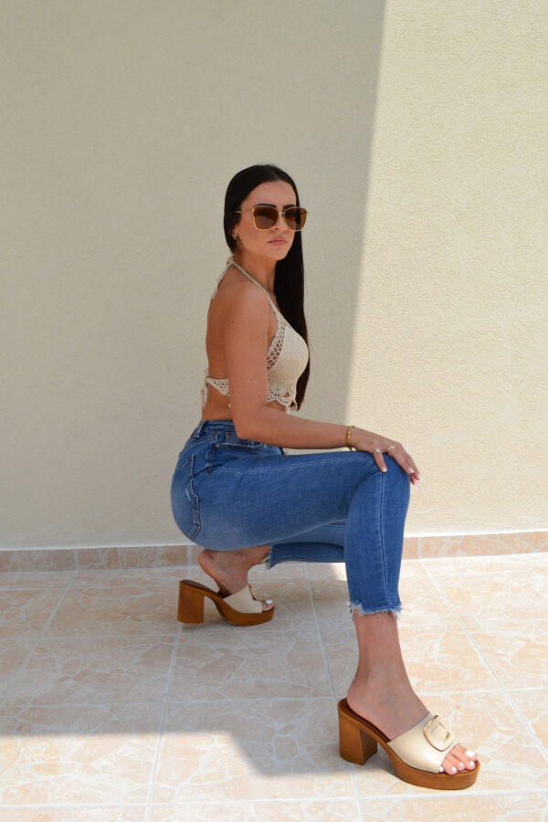 Macrame Neckholder Top - Beige